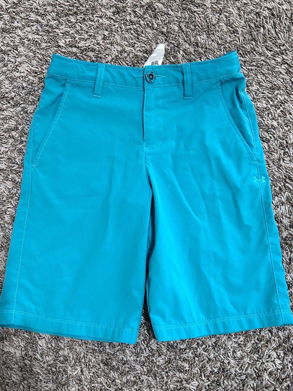 Under Armour Teal Boys' Athletic Shorts youth medium